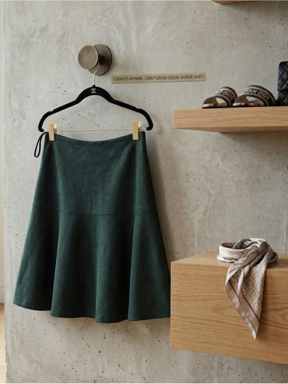 Tommy Hilfinger Forest Green Suede a line Skirt